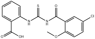 2-[[[(5-CHLORO-2-METHOXYBENZOYL)AMINO]THIOXOMETHYL]AMINO]-BENZOIC ACID Struktur