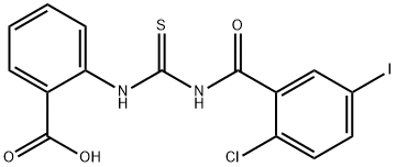 2-[[[(2-CHLORO-5-IODOBENZOYL)AMINO]THIOXOMETHYL]AMINO]-BENZOIC ACID Struktur