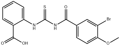 2-[[[(3-BROMO-4-METHOXYBENZOYL)AMINO]THIOXOMETHYL]AMINO]-BENZOIC ACID Struktur