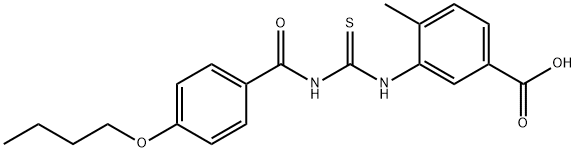 3-[[[(4-BUTOXYBENZOYL)AMINO]THIOXOMETHYL]AMINO]-4-METHYL-BENZOIC ACID Struktur