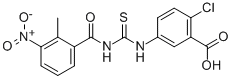 2-CHLORO-5-[[[(2-METHYL-3-NITROBENZOYL)AMINO]THIOXOMETHYL]AMINO]-BENZOIC ACID Struktur