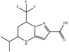 5-ISOPROPYL-7-TRIFLUOROMETHYL-4,5,6,7-TETRAHYDRO-PYRAZOLO[1,5-A]PYRIMIDINE-2-CARBOXYLIC ACID Struktur