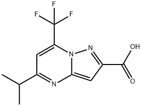 5-ISOPROPYL-7-TRIFLUOROMETHYL-PYRAZOLO-[1,5-A]PYRIMIDINE-2-CARBOXYLIC ACID Struktur