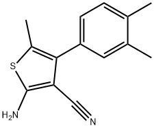 2-AMINO-4-(3,4-DIMETHYLPHENYL)-5-METHYLTHIOPHENE-3-CARBONITRILE Struktur