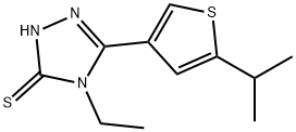 4-ETHYL-5-(5-ISOPROPYLTHIEN-3-YL)-4H-1,2,4-TRIAZOLE-3-THIOL Struktur