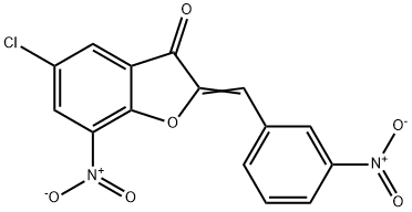 3(2H)-BENZOFURANONE, 5-CHLORO-7-NITRO-2-[(3-NITROPHENYL)METHYLENE]- Struktur