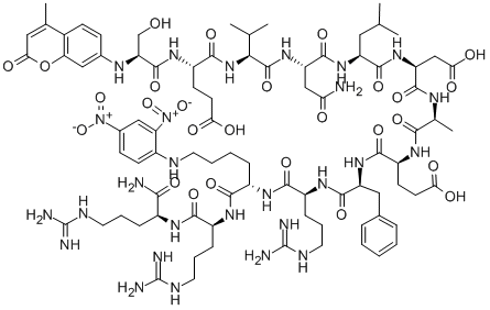 MCA-SER-GLU-VAL-ASN-LEU-ASP-ALA-GLU-PHE-ARG-LYS(DNP)-ARG-ARG-NH2 Struktur