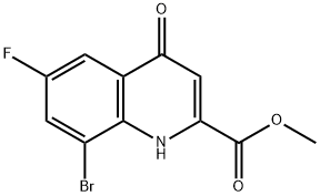 Methyl 8-bromo-6-fluoro-4-oxo-1,4-dihydroquinoline-2-carboxylate Struktur