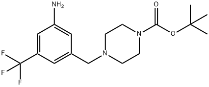 3-(4-Boc-piperazin-1-yl-methyl)-5-trifluoromethylaniline Struktur