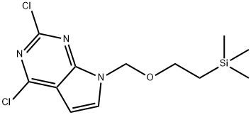 2,4-Dichloro-7-(2-triMethylsilanyl-ethoxyMethyl)-7H-pyrrolo[2,3-d]pyriMidine Struktur