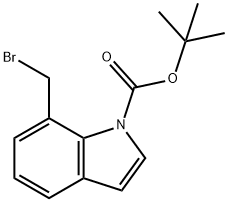 1H-Indole-1-carboxylic acid, 7-(broMoMethyl)-, 1,1-diMethylethyl ester Struktur