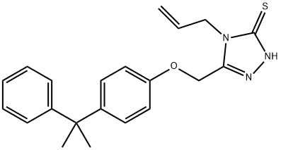 4-allyl-5-{[4-(1-methyl-1-phenylethyl)phenoxy]methyl}-4H-1,2,4-triazole-3-thiol Struktur