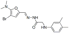 Glycine,  N-(3,4-dimethylphenyl)-,  [[4-bromo-5-(dimethylamino)-2-furanyl]methylene]hydrazide  (9CI) Struktur