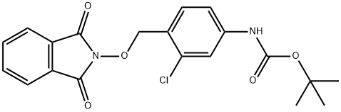 Carbamic acid, [3-chloro-4-[[(1,3-dihydro-1,3-dioxo-2H-isoindol-2-yl)oxy]methyl]phenyl]-, 1,1-dimethylethyl ester (9CI) Struktur