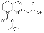 1-[(tert-Butoxy)carbonyl]-3,4-dihydro-1,8-naphthyridine-7(2H)-acetic acid Struktur