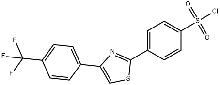 BENZENESULFONYL CHLORIDE, 4-[4-[4-(TRIFLUOROMETHYL)PHENYL]-2-THIAZOLYL]- Struktur