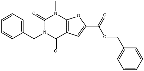 Furo[2,3-d]pyrimidine-6-carboxylic  acid,  1,2,3,4-tetrahydro-1-methyl-2,4-dioxo-3-(phenylmethyl)-,  phenylmethyl  ester Struktur