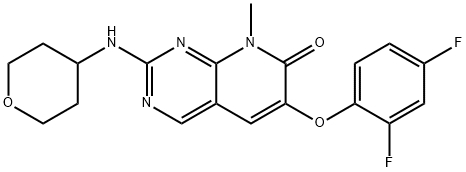 Pyrido[2,3-d]pyriMidin-7(8H)-one, 6-(2,4-difluorophenoxy)-8-Methyl-2-[(tetrahydro-2H-pyran-4-yl)aMino]- Struktur