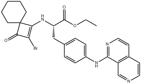 (S)-ethyl 3-(4-(2,7-naphthyridin-1-ylaMino)phenyl)-2-(2-broMo-3-oxospiro[3.5]non-1-en-1-ylaMino)propanoate Struktur