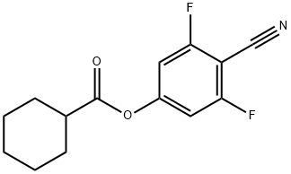 Cyclohexanecarboxylic acid, 4-cyano-3,5-difluorophenyl ester Struktur