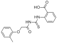 2-[[[[(2-METHYLPHENOXY)ACETYL]AMINO]THIOXOMETHYL]AMINO]-BENZOIC ACID Struktur