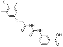 3-[[[[(4-CHLORO-3,5-DIMETHYLPHENOXY)ACETYL]AMINO]THIOXOMETHYL]AMINO]-BENZOIC ACID Struktur