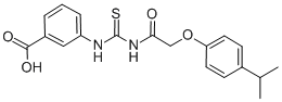 3-[[[[[4-(1-METHYLETHYL)PHENOXY]ACETYL]AMINO]THIOXOMETHYL]AMINO]-BENZOIC ACID Struktur