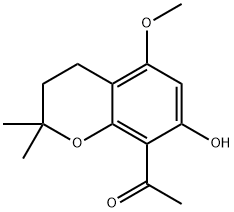 3,4-Dihydro-2,2-dimethyl-5-methoxy-8-acetyl-2H-1-benzopyran-7-ol Struktur