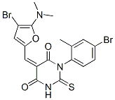 4,6(1H,5H)-Pyrimidinedione,  5-[[4-bromo-5-(dimethylamino)-2-furanyl]methylene]-1-(4-bromo-2-methylphenyl)dihydro-2-thioxo- Struktur