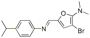 2-Furanamine,  3-bromo-N,N-dimethyl-5-[[[4-(1-methylethyl)phenyl]imino]methyl]- Struktur