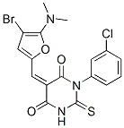 4,6(1H,5H)-Pyrimidinedione,  5-[[4-bromo-5-(dimethylamino)-2-furanyl]methylene]-1-(3-chlorophenyl)dihydro-2-thioxo- Struktur