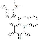 2,4,6(1H,3H,5H)-Pyrimidinetrione,  5-[[4-bromo-5-(dimethylamino)-2-furanyl]methylene]-1-(2-methylphenyl)- Struktur