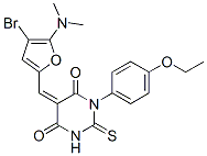 4,6(1H,5H)-Pyrimidinedione,  5-[[4-bromo-5-(dimethylamino)-2-furanyl]methylene]-1-(4-ethoxyphenyl)dihydro-2-thioxo- Struktur