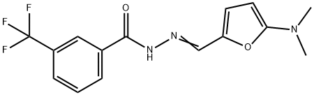 Benzoic  acid,  3-(trifluoromethyl)-,  [[5-(dimethylamino)-2-furanyl]methylene]hydrazide  (9CI) Struktur