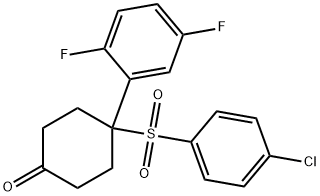 4-(4-chlorophenylsulfonyl)-4-(2,5-difluorophenyl)cyclohexanone Struktur