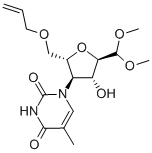 2,5-ANHYDRO-4-DEOXY-4-(3,4-DIHYDRO-5-METHYL-2,4-DIOXO-1(2H)-PYRIMIDINYL)-6-O-2-PROPENYL-1-(DIMETHYL ACETAL)-L-MANNOSE Struktur