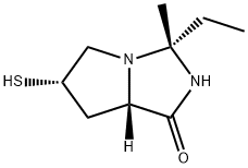 1H-Pyrrolo[1,2-c]imidazol-1-one,3-ethylhexahydro-6-mercapto-3-methyl-,(3R,6S,7aS)-(9CI) Struktur