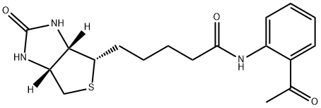 1H-Thieno[3,4-d]iMidazole-4-pentanaMide, N-(2-acetylphenyl)hexahydro-2-oxo-, (3aS,4S,6aR)- Struktur