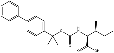 N-[(1-[1,1'-biphenyl]-4-yl-1-methylethoxy)carbonyl]-L-isoleucine Struktur