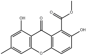 2,8-Dihydroxy-6-methyl-9-oxo-9H-xanthene-1-carboxylic acid methyl ester Struktur