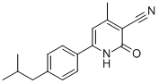 1,2-DIHYDRO-6-(4-ISOBUTYLPHENYL)-4-METHYL-2-OXOPYRIDINE-3-CARBONITRILE Struktur