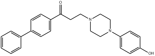 1-[1,1'-BIPHENYL]-4-YL-3-[4-(4-HYDROXYPHENYL)PIPERAZINO]-1-PROPANONE Struktur