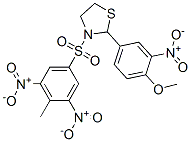 Thiazolidine, 2-(4-methoxy-3-nitrophenyl)-3-[(4-methyl-3,5-dinitrophenyl)sulfonyl]- (9CI) Struktur