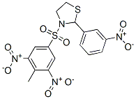 Thiazolidine, 3-[(4-methyl-3,5-dinitrophenyl)sulfonyl]-2-(3-nitrophenyl)- (9CI) Struktur