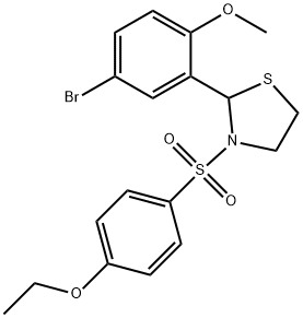 Thiazolidine, 2-(5-bromo-2-methoxyphenyl)-3-[(4-ethoxyphenyl)sulfonyl]- (9CI) Struktur