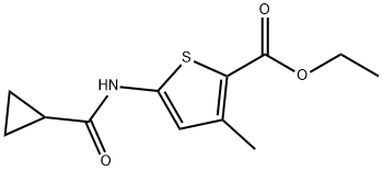 2-Thiophenecarboxylicacid,5-[(cyclopropylcarbonyl)amino]-3-methyl-,ethyl Struktur