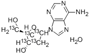 [1',2',3',4',5'-13C5]2'-DEOXYADENOSINE MONOHYDRATE Struktur