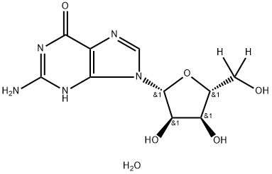 [5',5''-2H2]GUANOSINE MONOHYDRATE Struktur