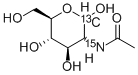 2-[15N]ACETAMIDO-2-DEOXY-D-[1-13C]GLUCOSE Struktur