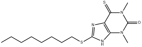 1,3,6,7-Tetrahydro-1,3-dimethyl-8-(octylthio)-6-thioxo-2H-purin-2-one Struktur